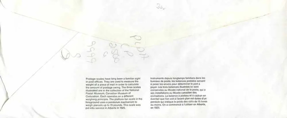 Balancinhas postais — Museu Nacional das Civilizações — Canadá - Verso
