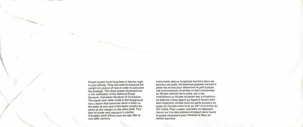 Balanzas postales — Museo canadiense de correos — Canadá - Reverso