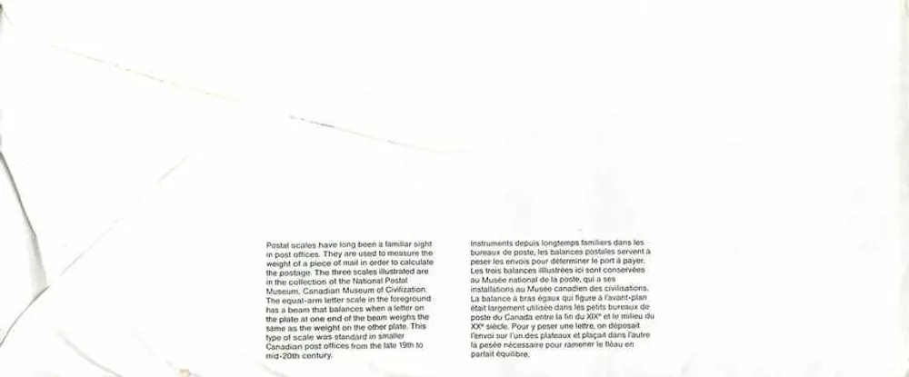 Balances postais — Museu Nacional das Civilizações — Canadá — 1969 - Verso