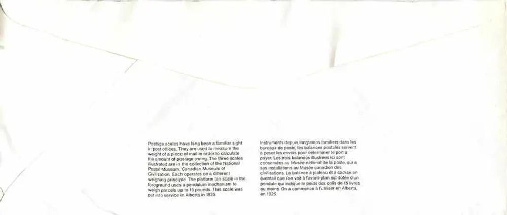Balancinhas postais — Museu Canadense dos Correios — editor não visível - Verso