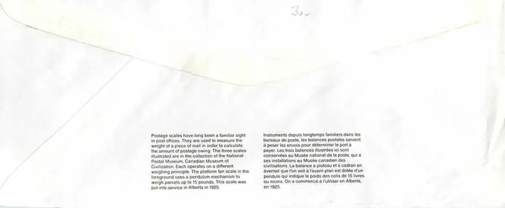 Balancinhas postais — Museu Canadense das Postas — editor não visível - Verso