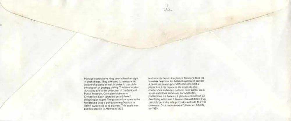 Balances postales — Musée canadien de la civilisation — éditeur : Canada Post - Verso