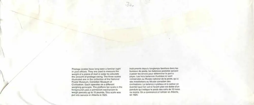 Balanzas postales — Museo canadiense de las civilizaciones — Canada 39 - Reverso