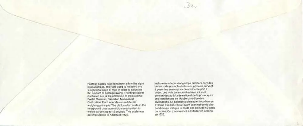 Balancinhas postais — Museu Canadense da Civilização — editor não visível - Verso