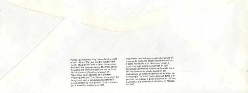 Balances postales — Musée canadien de la civilisation — éditeur non visible - Verso
