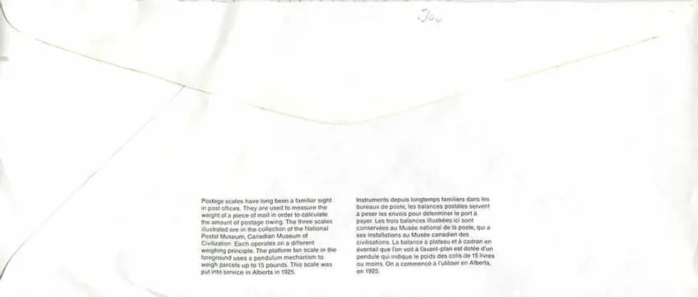 Balancinhas postais — Museu Canadense da Civilização — editor não visível - Verso