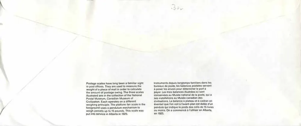 Balancinhas postais — Museu Nacional da Correios — Editor: Canada Post - Verso