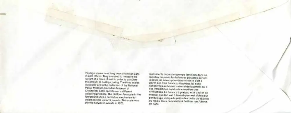 Bilance postali — Museo canadense delle civiltà — Canada 39 - Verso