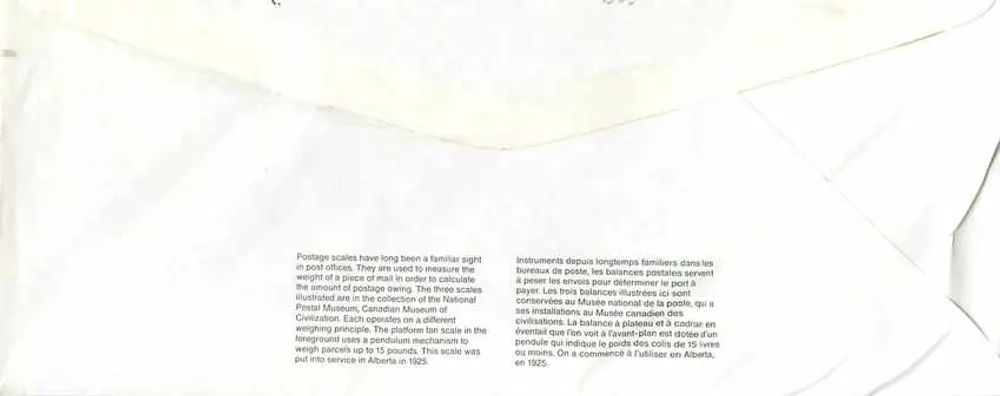 Balancinhas postais — Museu Canadense das Civilizações — editor não visível - Verso