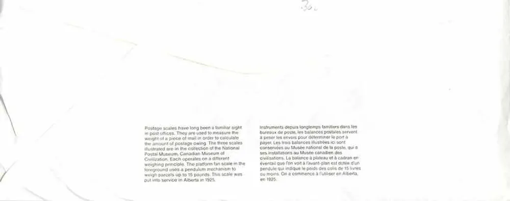 Balances postais — Museu Canadense da Civilização — editor CG DAYTON, n° de série 39 - Verso