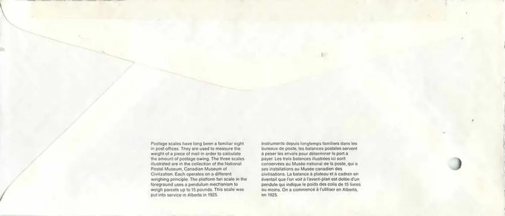 Balances postales — Musée canadien de la civilisation — Éditeur : Canada 39 - Verso