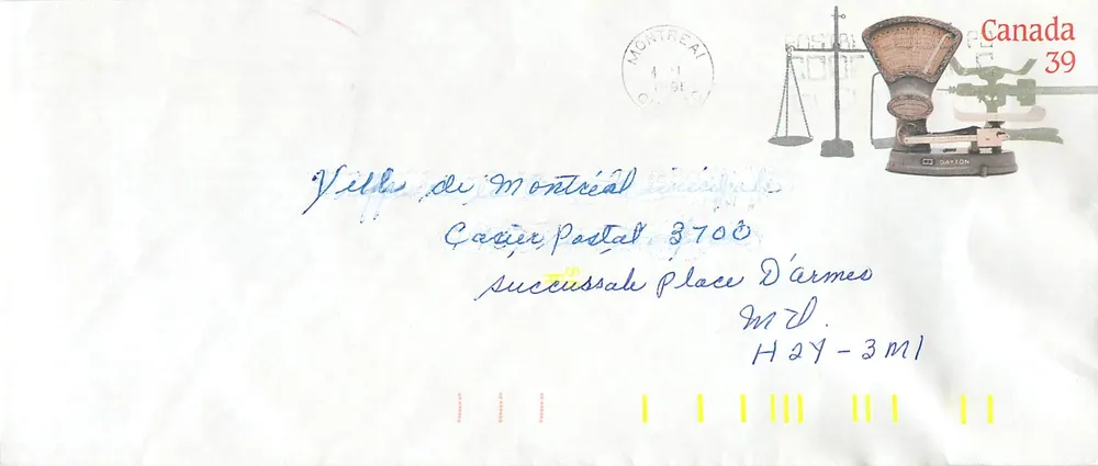 Balances postales — Musée national des postes — Canada 39 - Recto