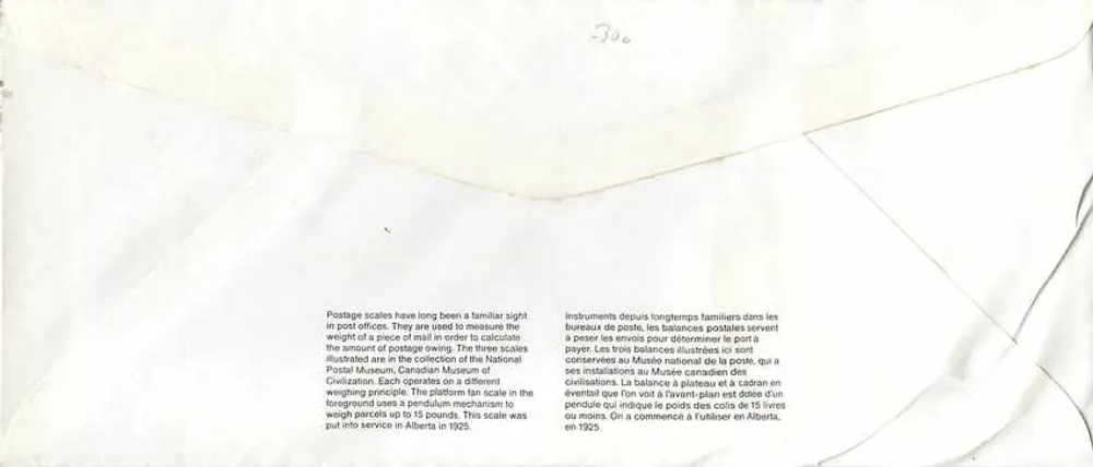 Balancinhas postais — Museu Canadense das Civilizações — editor não visível - Verso