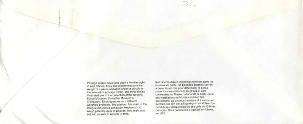 Balances postais — Museu Canadense da Civilização — editor não visível - Verso