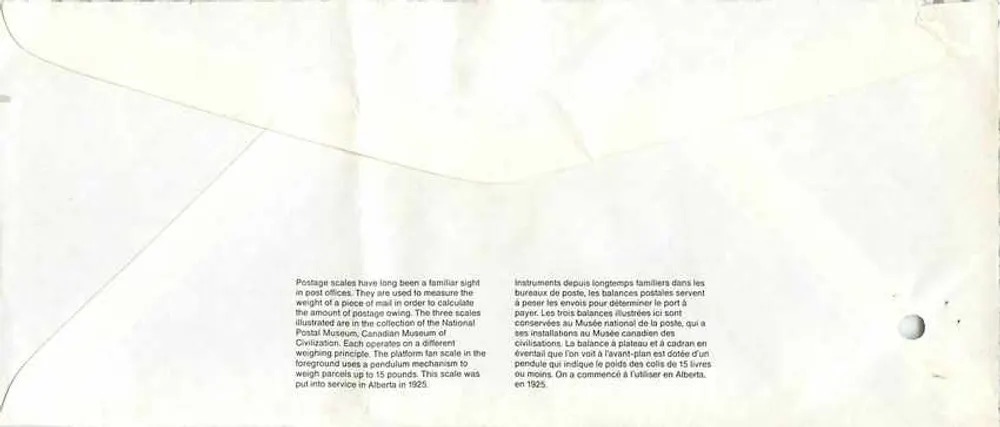 Bilance postali — Museo canadense delle Civiltà — Editore: Canada 39 - Verso