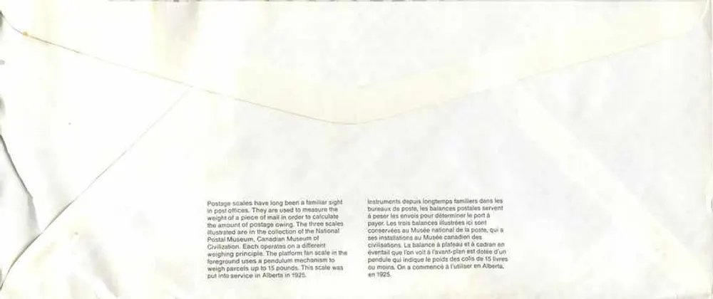 Balances postales — Musée canadien des civilisations — editor não visível - Verso