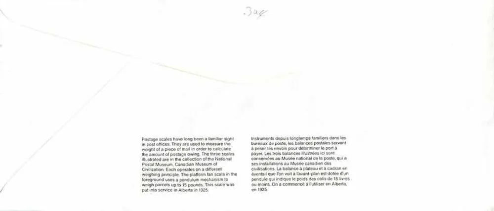 Balanzas postales — Museo nacional de civilizaciones — Canada 39 - Reverso