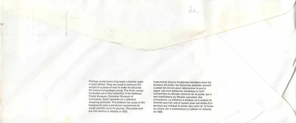 Balancinhas postais — Museu Canadense dos Correios — editor não visível - Verso