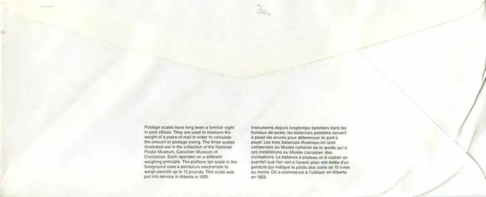 Balances postales — Musée canadien de la civilisation — éditeur non visible - Verso