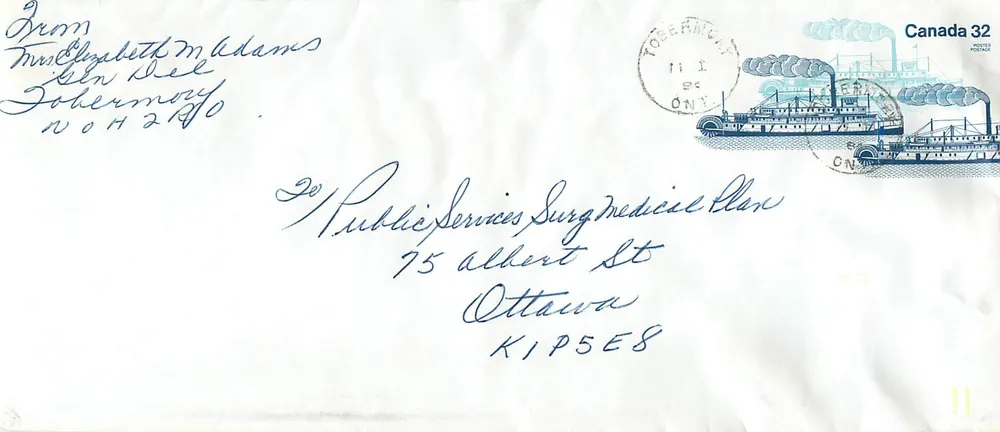 Navio a rodas Bonnington — Canadá 32 — editor Canada Post - Frente
