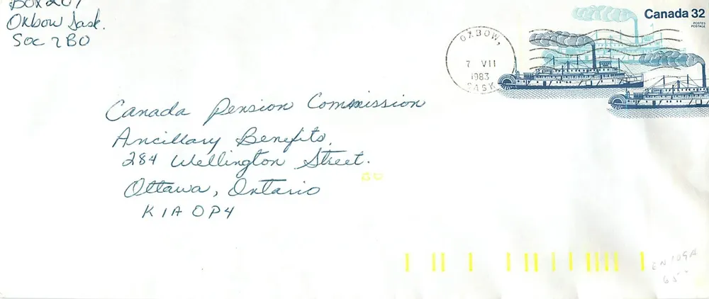 Wheel Steamer Bonnington — Canada Post — 1963 - Front