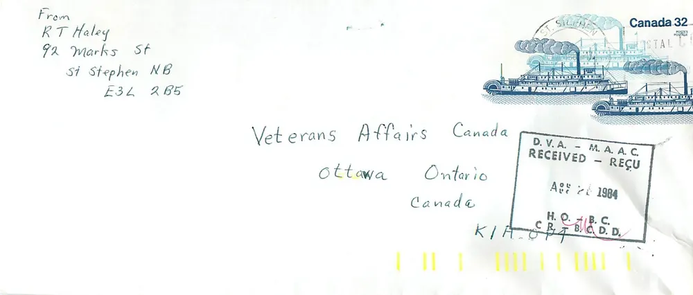 Navio a roda traseira Bonnington — Canada Postale — editor não visível - Frente