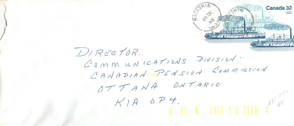 Bonneville — vapor a rodas Bunnington — editor Canada Post - Frente