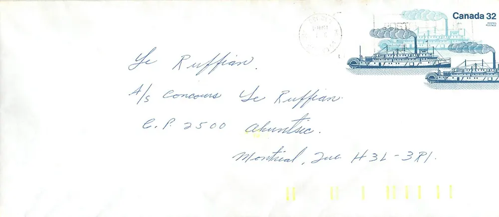 Navio a vapor Bonnington — Canadá 32 — editor Canada Post - Frente