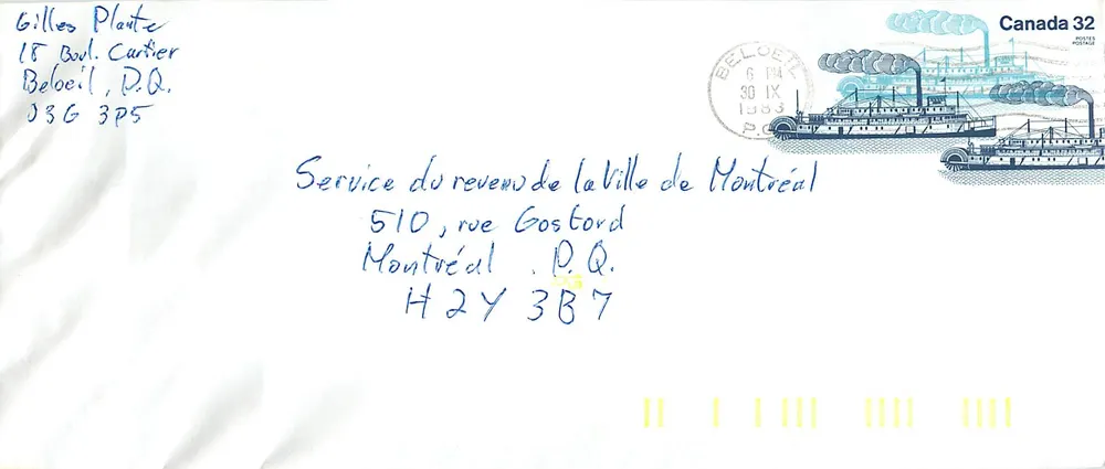 Navio a roda Bonnington — Canadá 32 — editor Postes Canada - Frente