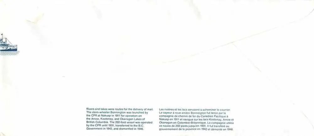 Bonneville — vapor de correio — Canada Post - Verso