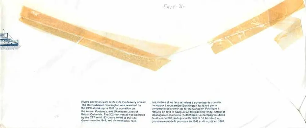 Buque Bonnington — Canada 32 — editor Canada Post - Reverso