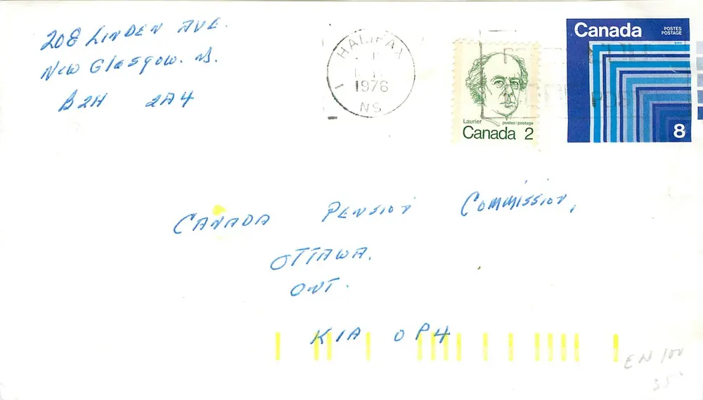 Halifax — Comissão de Pensões do Canadá — 1976 - Frente