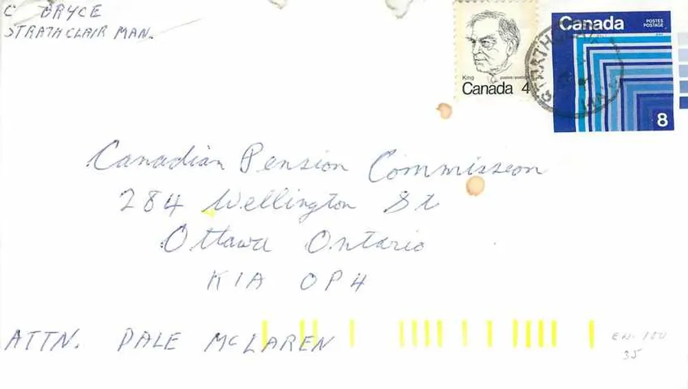 Carta postal Canadá — selo de 8 centavos, editor Canada Post - Frente
