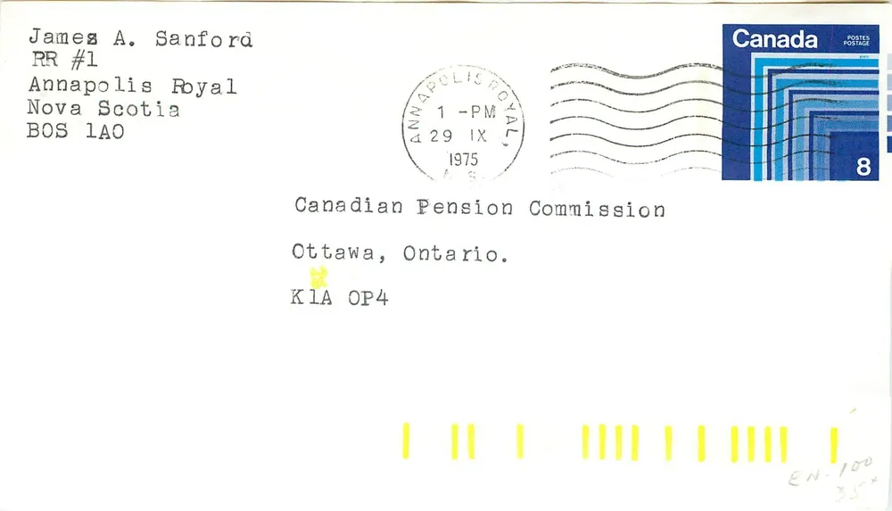 Annapolis Royal — Canadá — selo de 8 centavos - Frente
