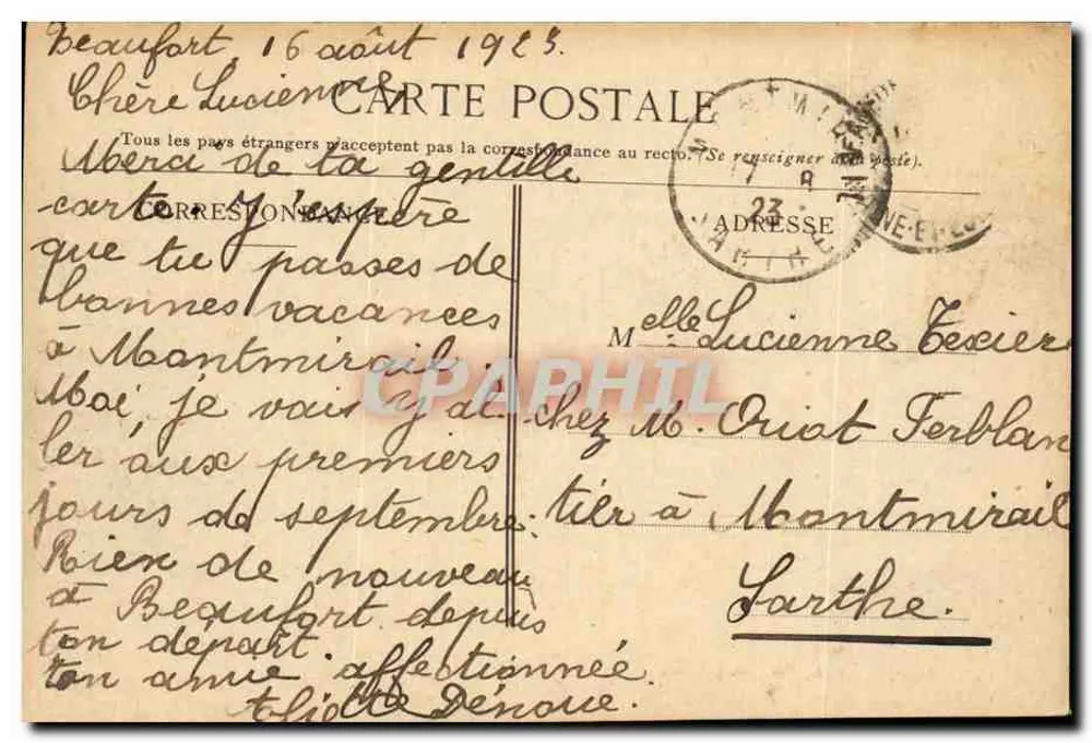 De Rosiers (M.-et-L.) — Uitzicht over de Brug — Ed. E. Augier, Populière, Beaumont-lès-Épinal - Achterkant