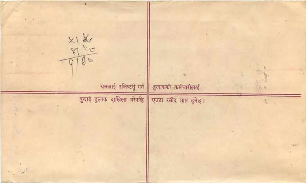 Cúpula SAARC em Katmandu — Nepal — 1987 — editor SAARC - Verso