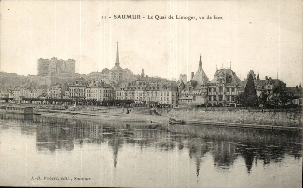 Saumur - O Quai de Limoges, visto de frente — J.-B. Robert, editor, Saumur, n°11 - Frente