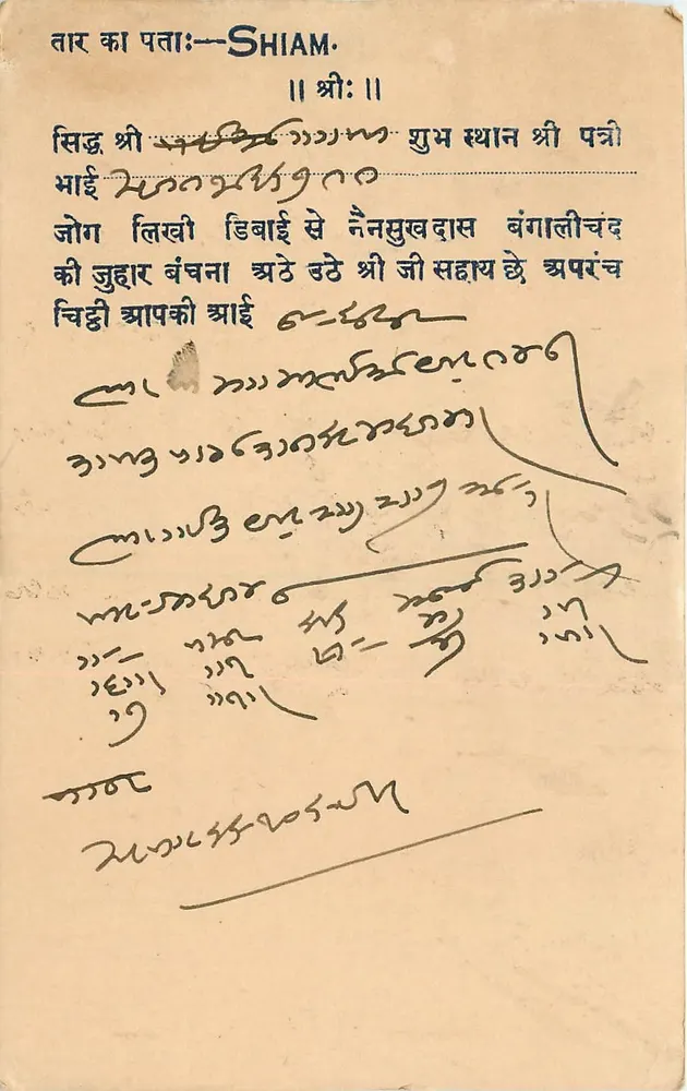 भारतीय पोस्टकार्ड — देवनागरी लिपि और हस्तलिखित लिपि में लिखा गया — बुलंदशहर से भेजा गया - आगे