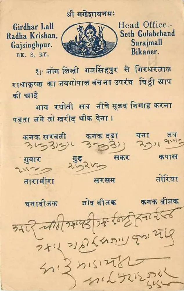 गजीसिंघपुर — व्यावसायिक पोस्टकार्ड — गिरधर लाल राधा कृष्णन, गजीसिंघपुर - आगे