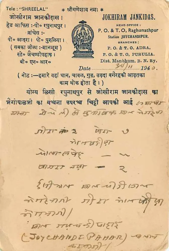 जोखिराम जंकिदास — झारखंड — पोस्टकार्ड के एडिटर - पीछे