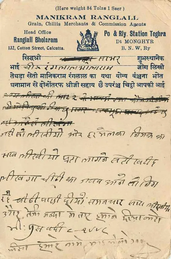 Lago Sambhar — carta postal comercial — Manikram Ranglall, Teghra - Verso