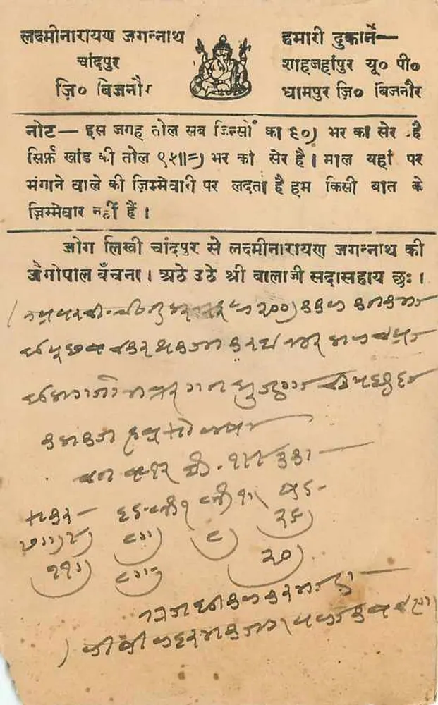 Sedmalji — Harharbad — Po. Bandiideri, St. Jaipher — India Post 3 APR 37 - Verso