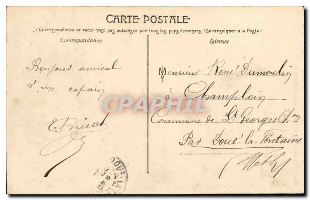 Angers — A Prefeitura — Novas Galerias, Angers - Verso