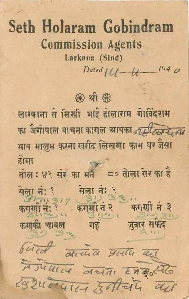 लार्कना (सिंध) — कमीशन एजेंट्स — सेत जोलराम गोबिंदराम - पीछे