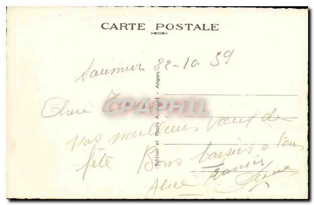 Saumur (M.-et-L.) — O Castelo-Forte — Lado Sul — A. B. - Verso