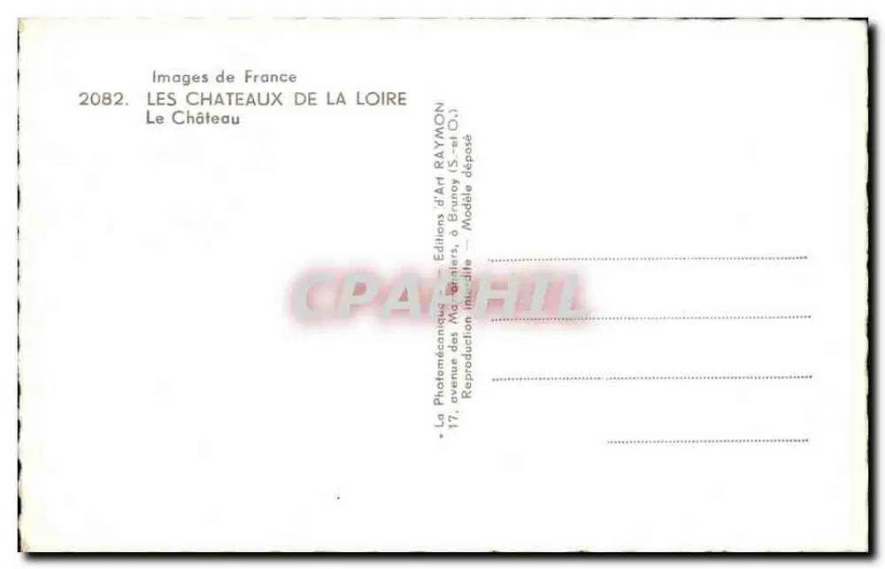 Saumur — Castelo — Editor Raymon - Verso