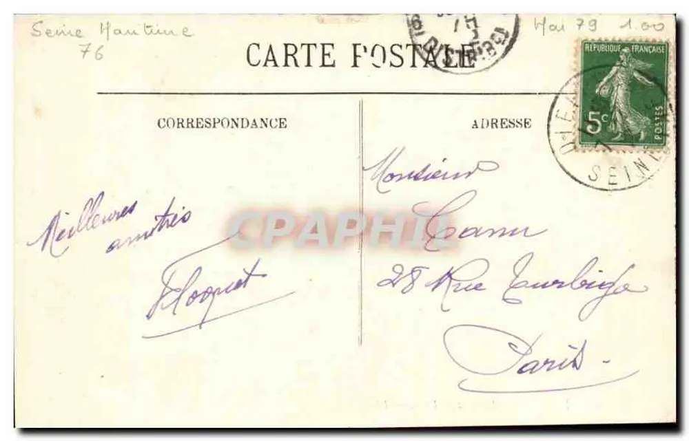 Dieppe — O Castelo e a Cidade — LL. - Verso