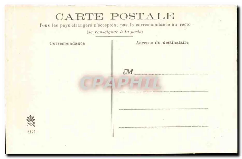 Os Bordes do Loiret — vista dos bordos do Loiret com embarcações — editor anônimo, n° 1172 - Verso