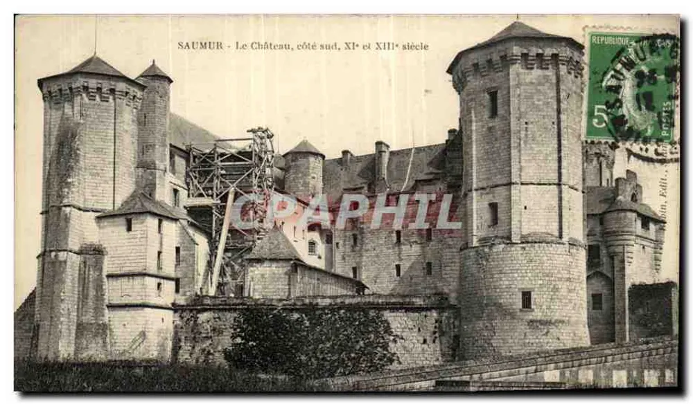 Saumur - O Castelo, lado sul, séculos XI e XIII — Edição da Imprensa de Saumur, n° 155 - Frente