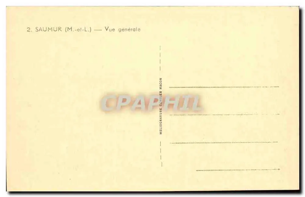 Saumur (M.-et-L.) — Visão geral — Héliogravure Collier Bacon - Verso